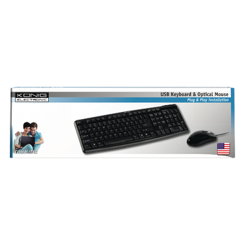 CSKMCU100US Bedrade muis en keyboard standaard usb us international zwart Verpakking foto